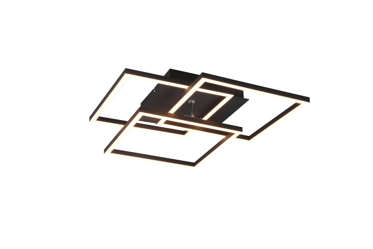 Mobile 42cm Zwart plafondlamp Van Trio Lighting - Met de meegeleverde afstandsbediening kunt u eenvoudig de helderheid en kleurtemperatuur aanpassen, van koel wit tot warm wit, zodat u de lamp aan uw verschillende stemmingen en behoeften kunt aanpassen.