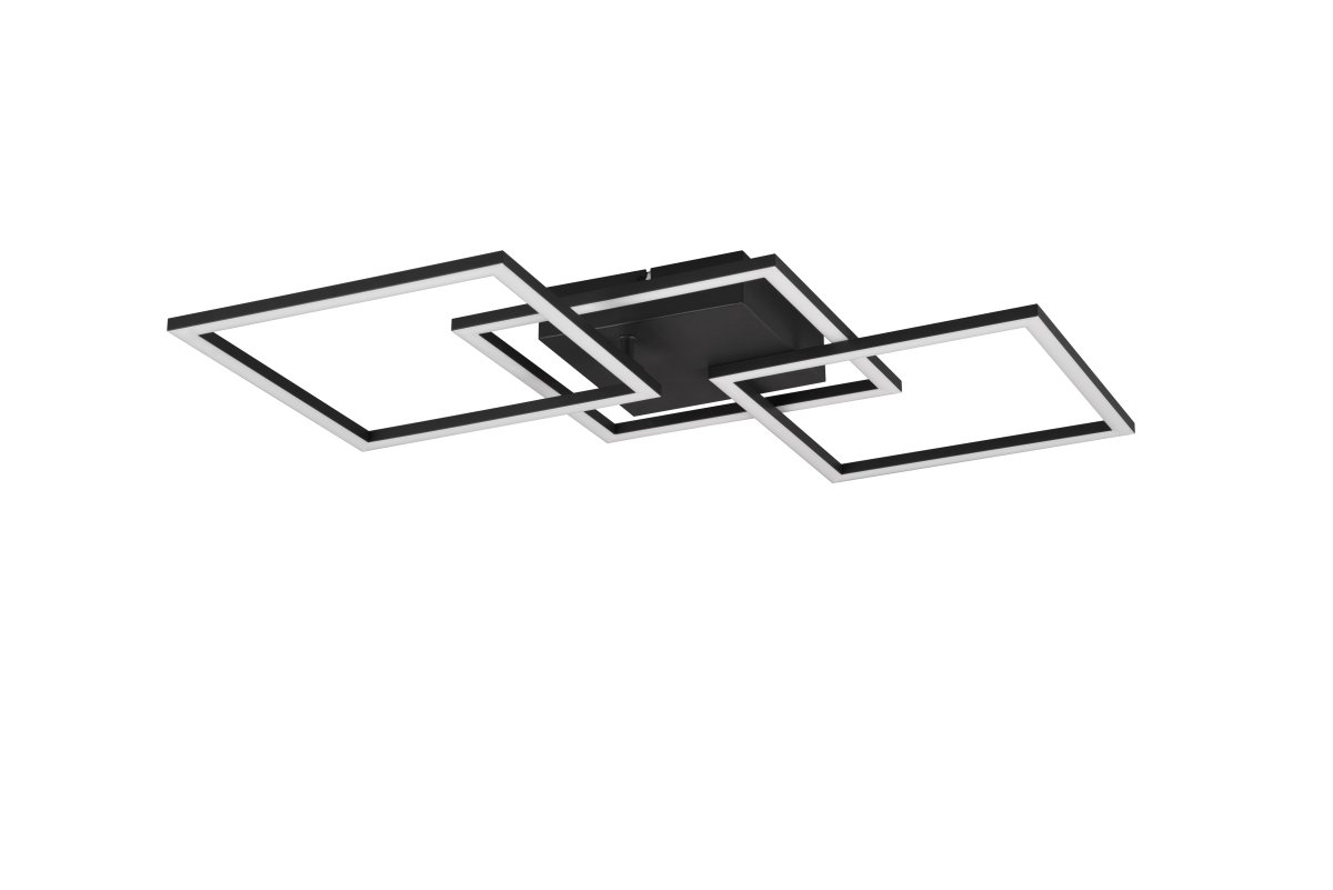 Trail 74cm Zwart plafondlamp Van Trio Lighting - De elegante combinatie van de tijdloze matzwarte afwerking en het hoogwaardige metaal geeft de lamp een verfijnde uitstraling en cre&euml;ert tegelijkertijd een aangename sfeer in de kamer.