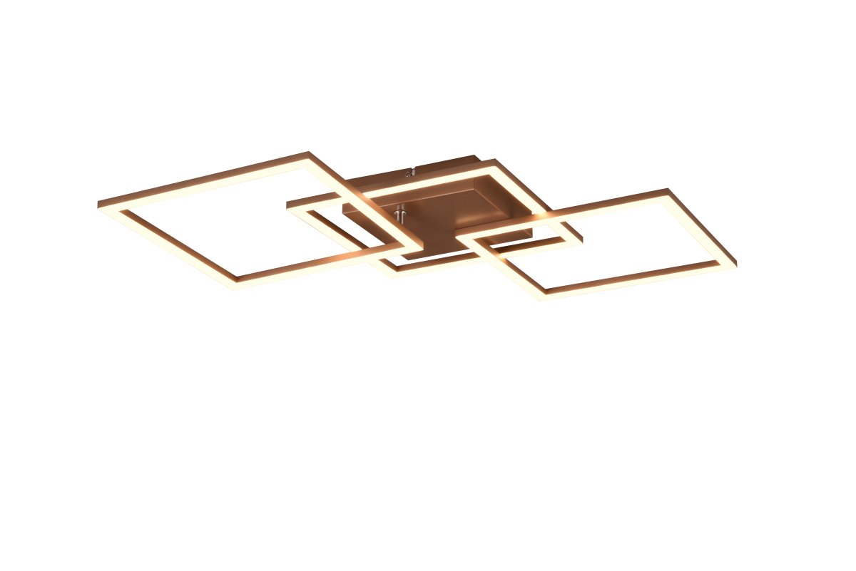 Trail 74cm Bruin plafondlamp Van Trio Lighting - De elegante combinatie van tijdloos "Koffie" De kleur en het hoogwaardige metaal geven de lamp een verfijnde uitstraling en cre&euml;ren tegelijkertijd een aangename sfeer in de kamer.