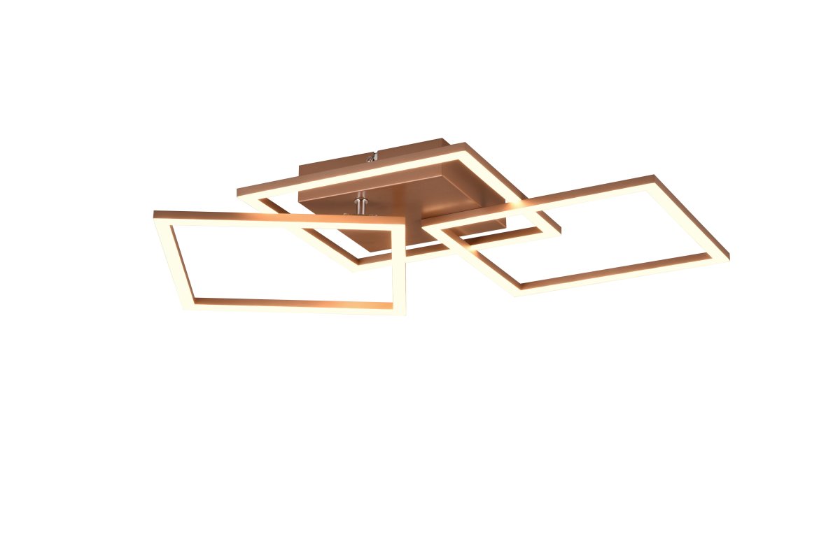 Trail 74cm Bruin plafondlamp Van Trio Lighting - De elegante combinatie van tijdloos "Koffie" De kleur en het hoogwaardige metaal geven de lamp een verfijnde uitstraling en cre&euml;ren tegelijkertijd een aangename sfeer in de kamer.