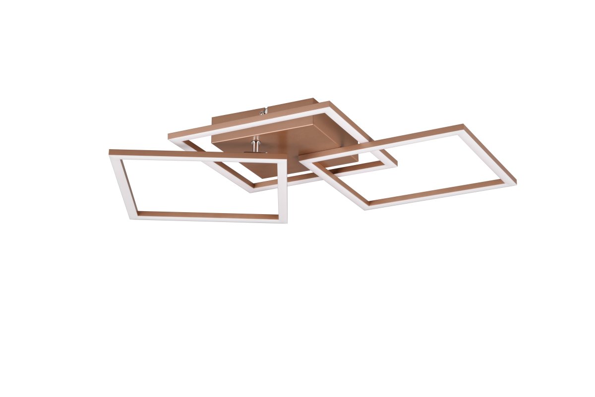 Trail 74cm Bruin plafondlamp Van Trio Lighting - De elegante combinatie van tijdloos "Koffie" De kleur en het hoogwaardige metaal geven de lamp een verfijnde uitstraling en cre&euml;ren tegelijkertijd een aangename sfeer in de kamer.