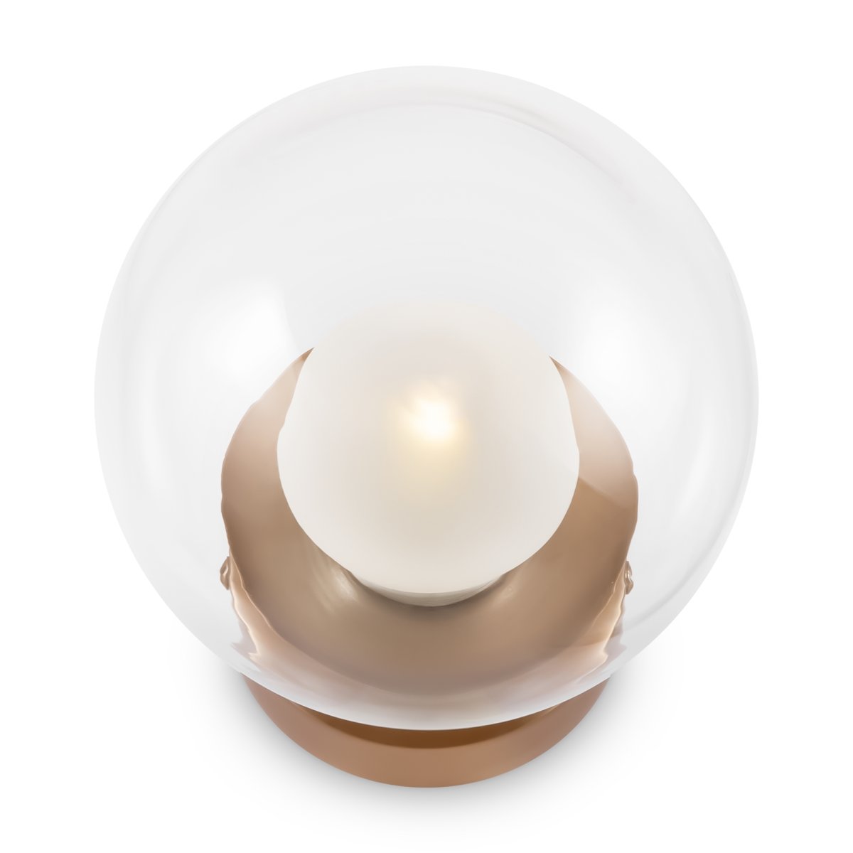Basic form Ø15 Goud wandlamp Van Maytoni - Dankzij de ronde, heldere glazen kap en de gouden voet verspreidt de lamp zacht en warm licht, wat een uitnodigende sfeer creëert.