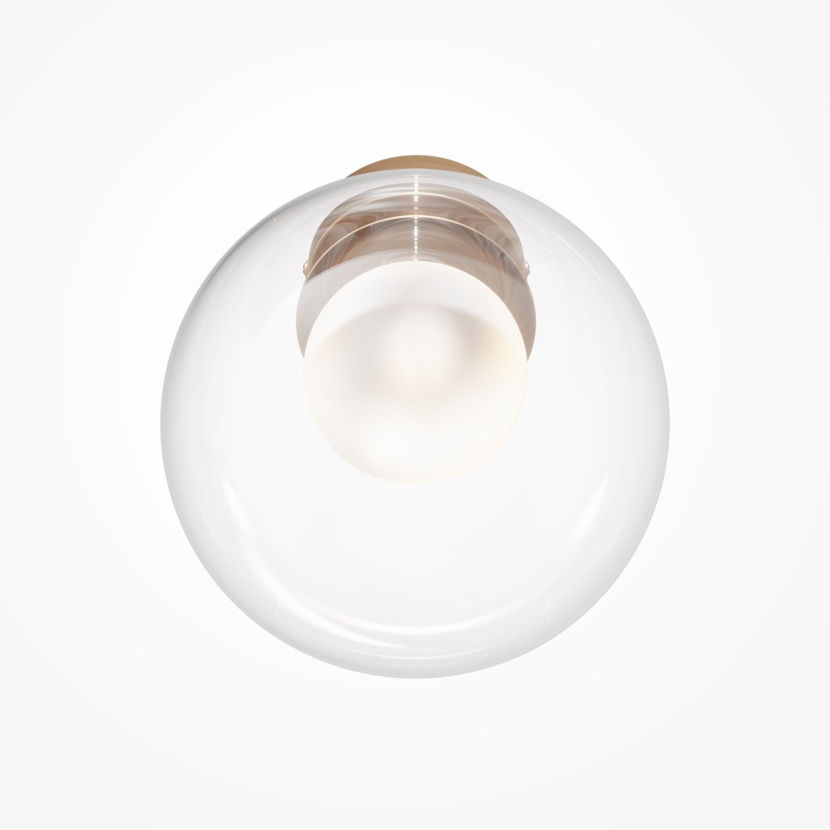 Basic form Ø20 Goud wandlamp Van Maytoni - Dankzij de ronde, heldere glazen kap en de gouden voet verspreidt de lamp zacht en warm licht, wat een uitnodigende sfeer creëert.
