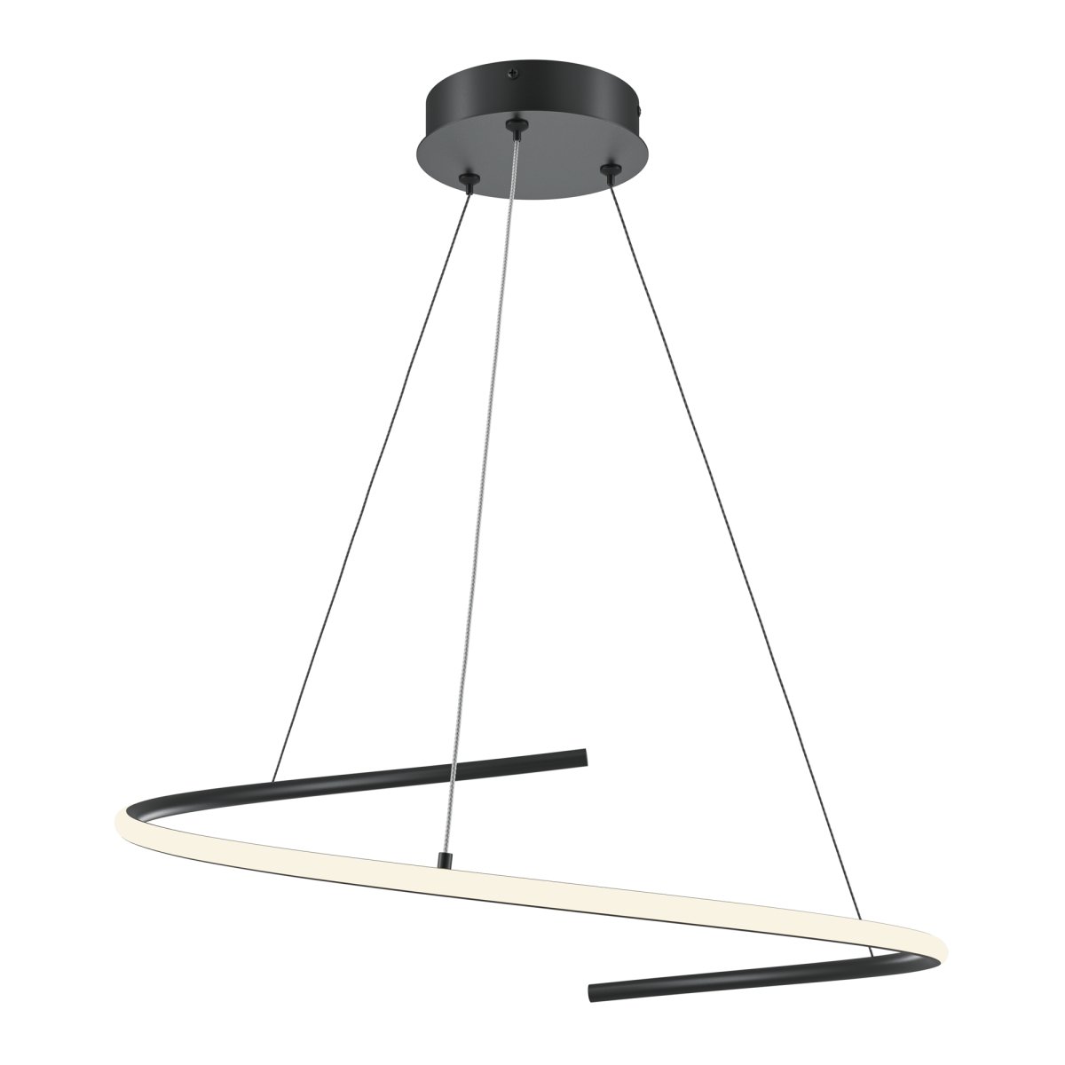 Curve Ø60 Zwart hanglamp Van Maytoni - Curve is een indrukwekkend element in elk modern interieur en bepaalt de toon voor een stijlvol en verfijnd huis.