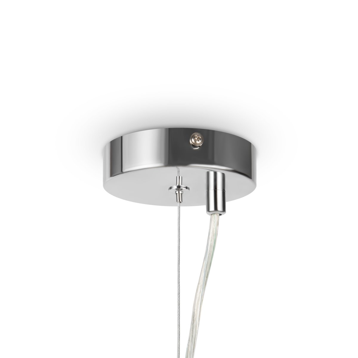 Dallas Ø30 Chroom hanglamp Van Maytoni - Het unieke ontwerp met ronde glazen koepels in verschillende richtingen creëert een dramatisch en elegant lichtspel dat de kamer vult met warmte en karakter.
