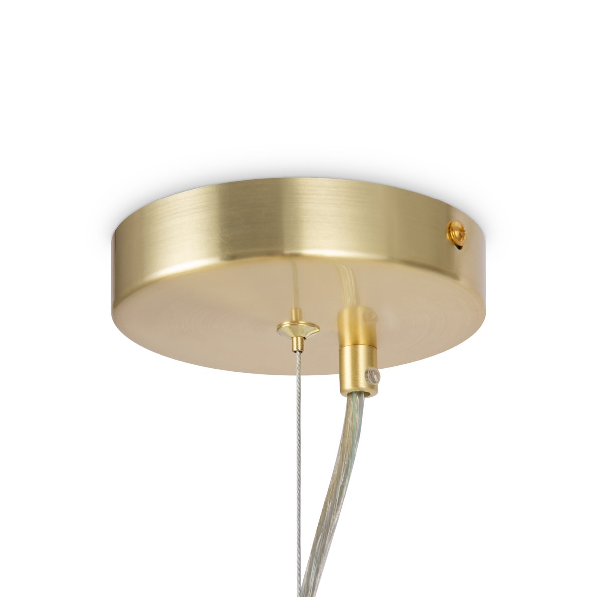 Dallas Ø65 Goud hanglamp Van Maytoni - Het unieke ontwerp met ronde glazen koepels in verschillende richtingen cre&euml;ert een dramatisch en elegant lichtspel dat de kamer vult met warmte en karakter.