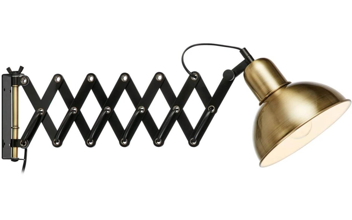 Riggs 75cm Zwart wandlamp Van Markslöjd - Wanneer de arm maximaal is uitgeschoven, komt de lamp 75 cm van de muur, en wanneer hij helemaal naar binnen staat, komt de lamp 35 cm uit.