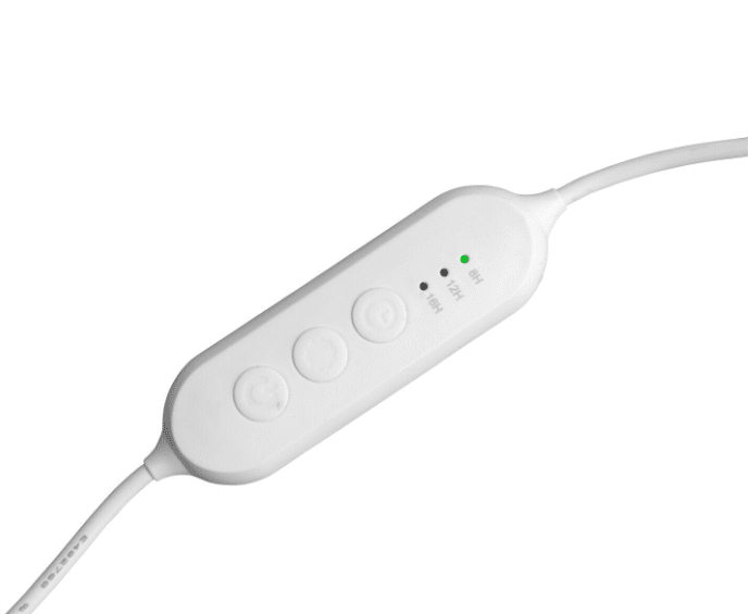 Plantlamp Tulip Wit Van Airam - De armatuur heeft een 3-staps timer (8/12/16 uur) en een aanraakdimmer op de 5 stappen.