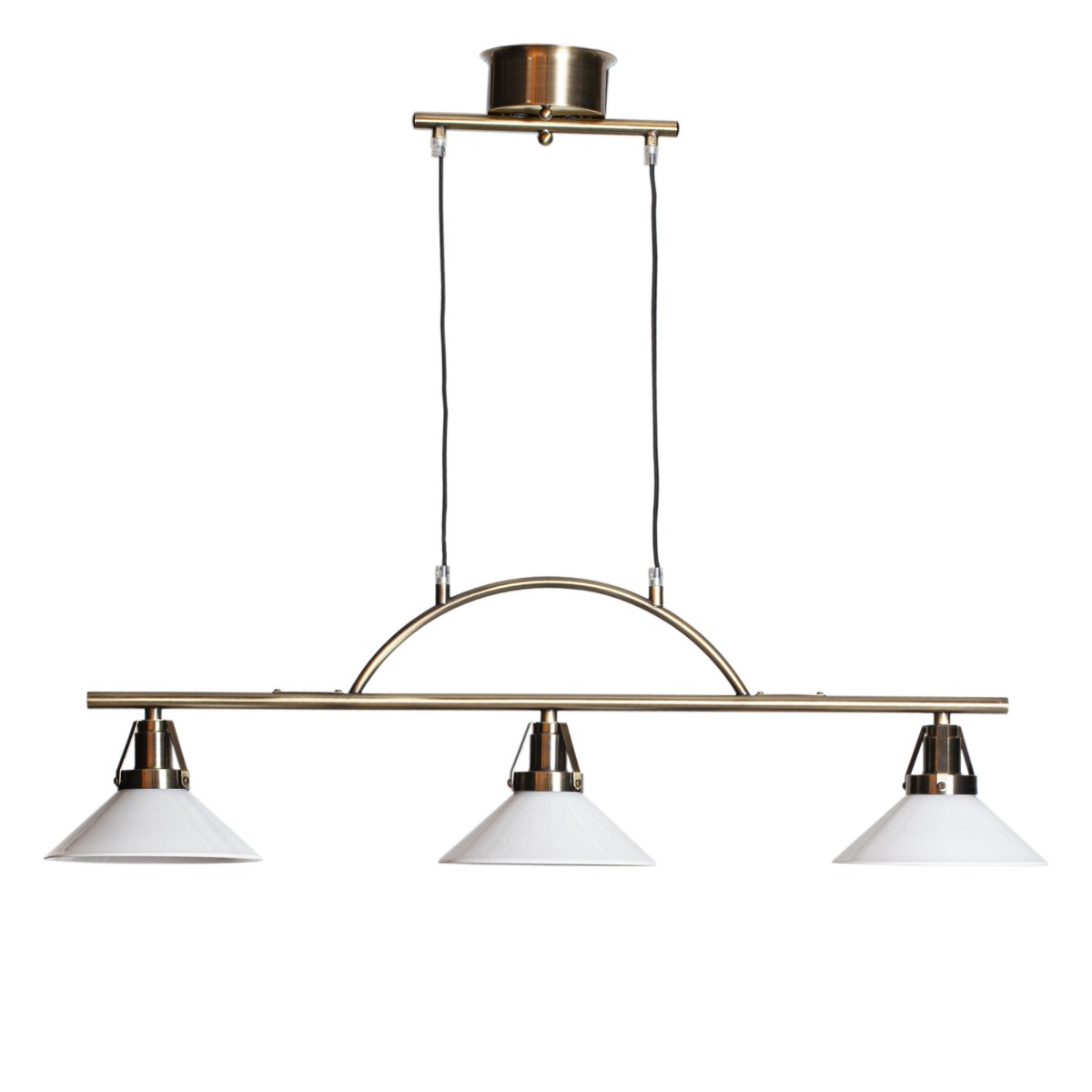 Schoollamp 90cm Antiek messing hanglamp Van Cottex - De hoogte van de lamp is verstelbaar, waardoor hij flexibel en gemakkelijk aan te passen is aan uw behoeften.