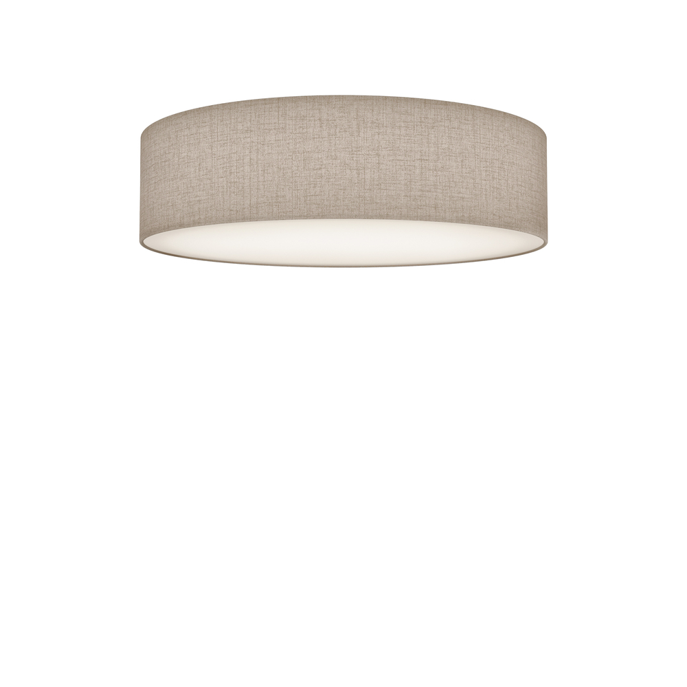  Soft Ø44 Beige linnen plafondlamp Van Belid - De lampenkap van linnen in een natuurlijke beige kleur is gecombineerd met een witte voetplaat die zorgt voor een gelijkmatig en niet-verblindend licht.