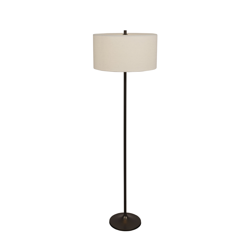  Soft Wit/brons vloerlamp Van Belid - De Soft vloerlamp is een stijlvolle en harmonieuze lamp met een kap van wit, Europees vlas en een metalen frame in een metallic bronskleur.