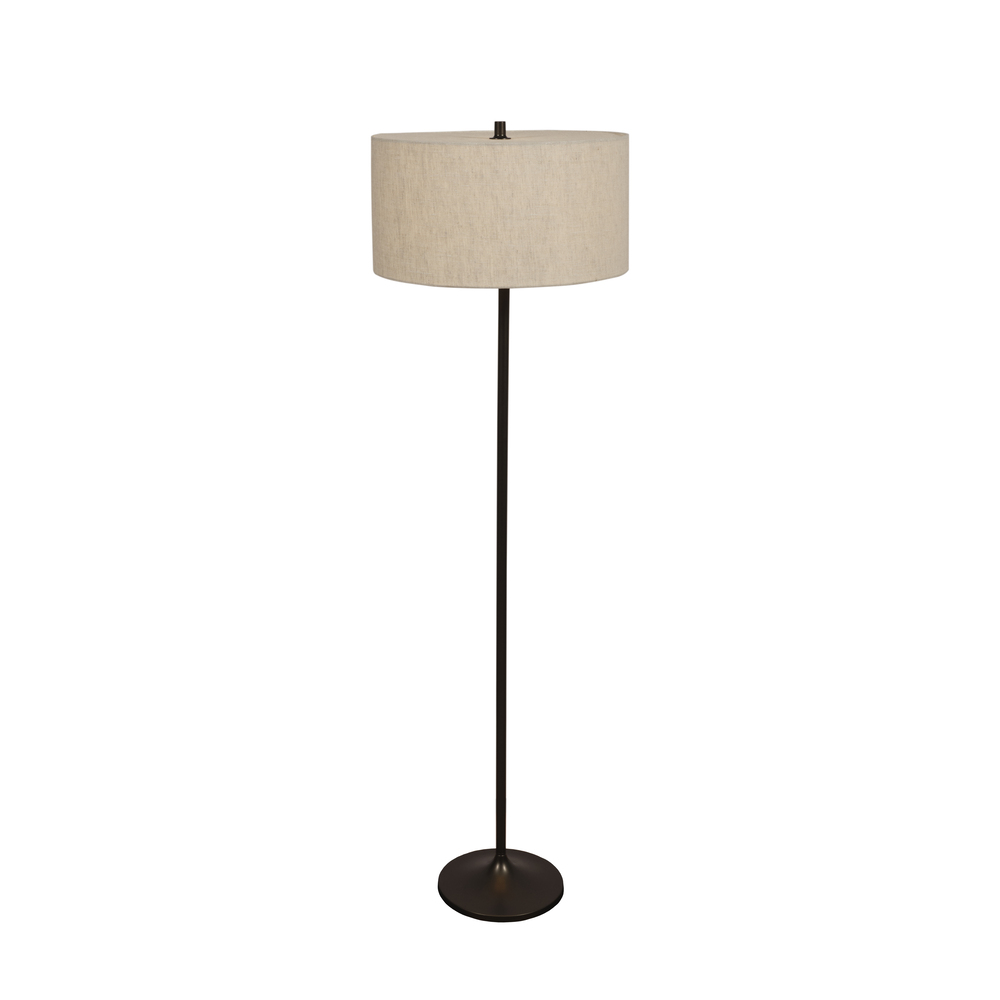 Soft Natuur/brons vloerlamp Van Belid - De Soft vloerlamp is een stijlvolle en harmonieuze lamp met een kap van natuurlijk, Europees linnen en een metalen stang in een metallic bronskleur.