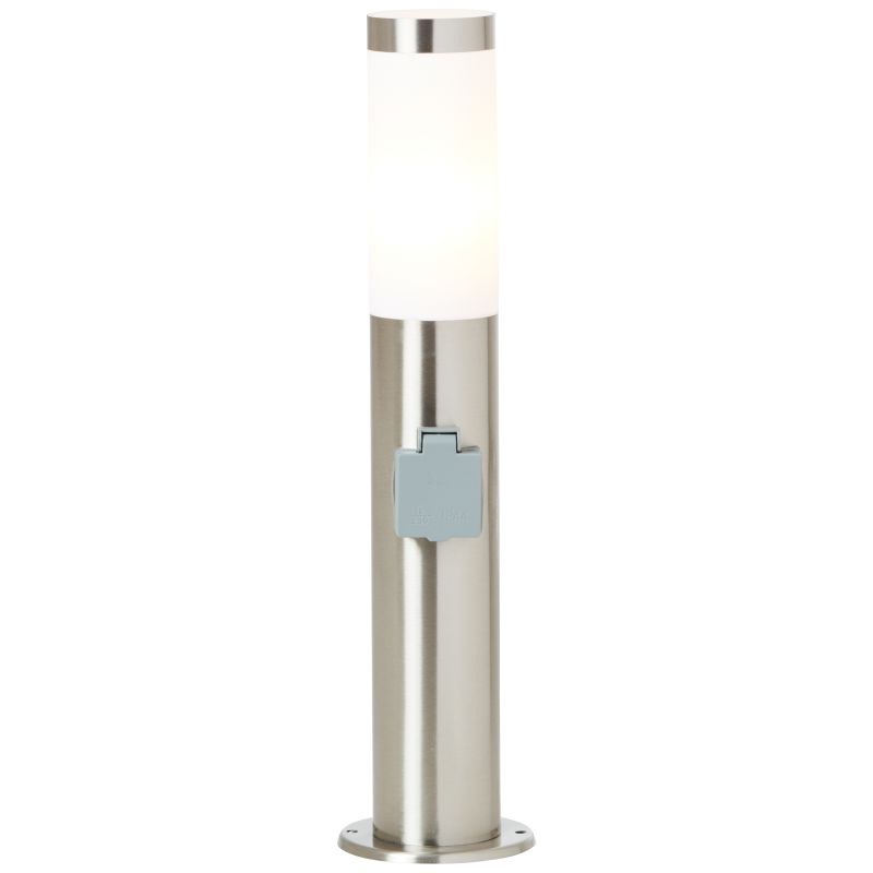 Chorus 50cm Staal lichtpaaltjes Van Brilliant - Hij is eenvoudig te installeren waar al een basis aanwezig is en heeft bovendien een geïntegreerd stopcontact waarmee u tuingereedschap of andere apparatuur kunt aansluiten.