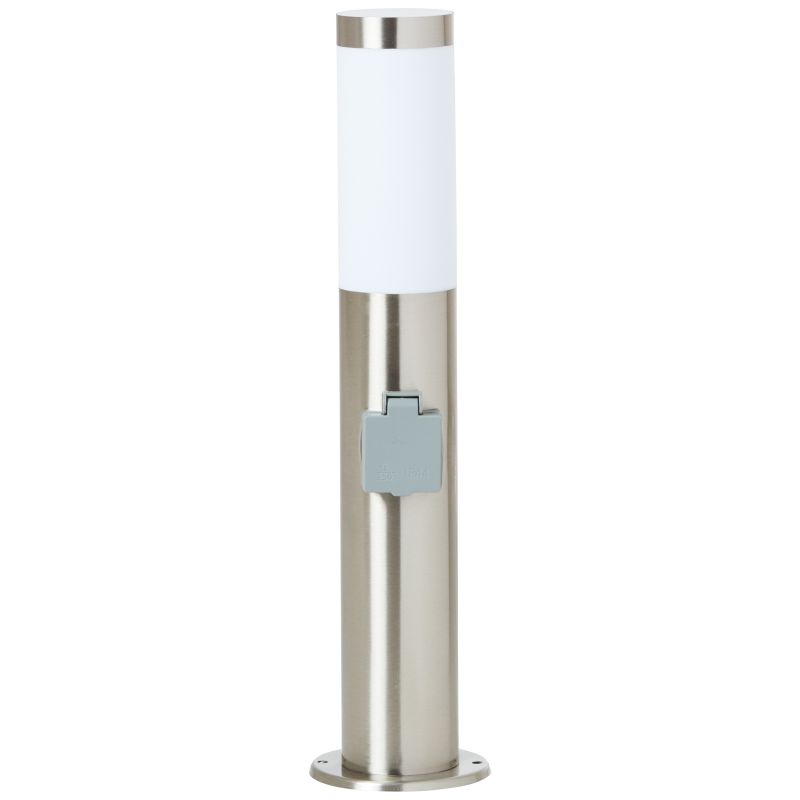 Chorus 50cm Staal lichtpaaltjes Van Brilliant - Hij is eenvoudig te installeren waar al een basis aanwezig is en heeft bovendien een geïntegreerd stopcontact waarmee u tuingereedschap of andere apparatuur kunt aansluiten.