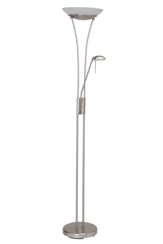 Finn Zilver vloerlamp Van Brilliant - De lamp verspreidt een warmwit licht dat een gezellige sfeer creëert en met de geïntegreerde dimmer is de lichtsterkte traploos regelbaar.