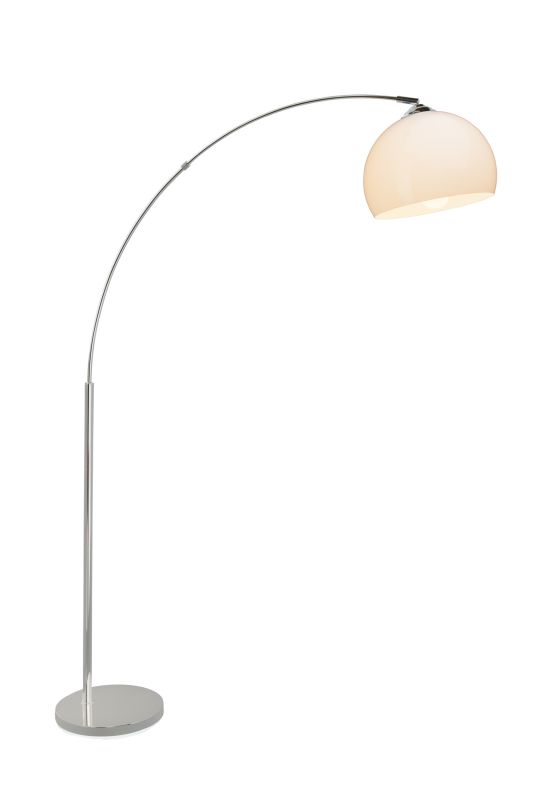 Vessa Chroom vloerlamp Van Brilliant - Dankzij de uitstekende arm kan de lamp op &eacute;&eacute;n plek staan, maar toch een andere plek verlichten - perfect als leeslamp achter de bank of als aanvulling op de algemene verlichting.