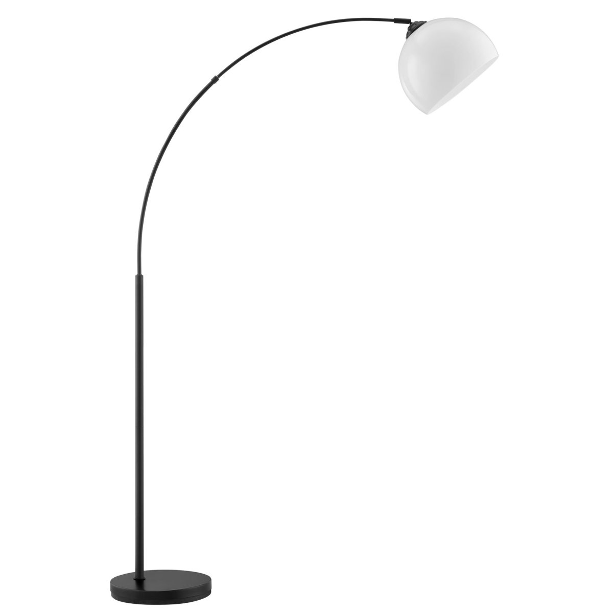 Vessa Zwart vloerlamp Van Brilliant - Vessa is een stijlvolle vloerlamp van zwart metaal met een witte kunststof kap die de lamp een zachte en elegante uitstraling geeft.