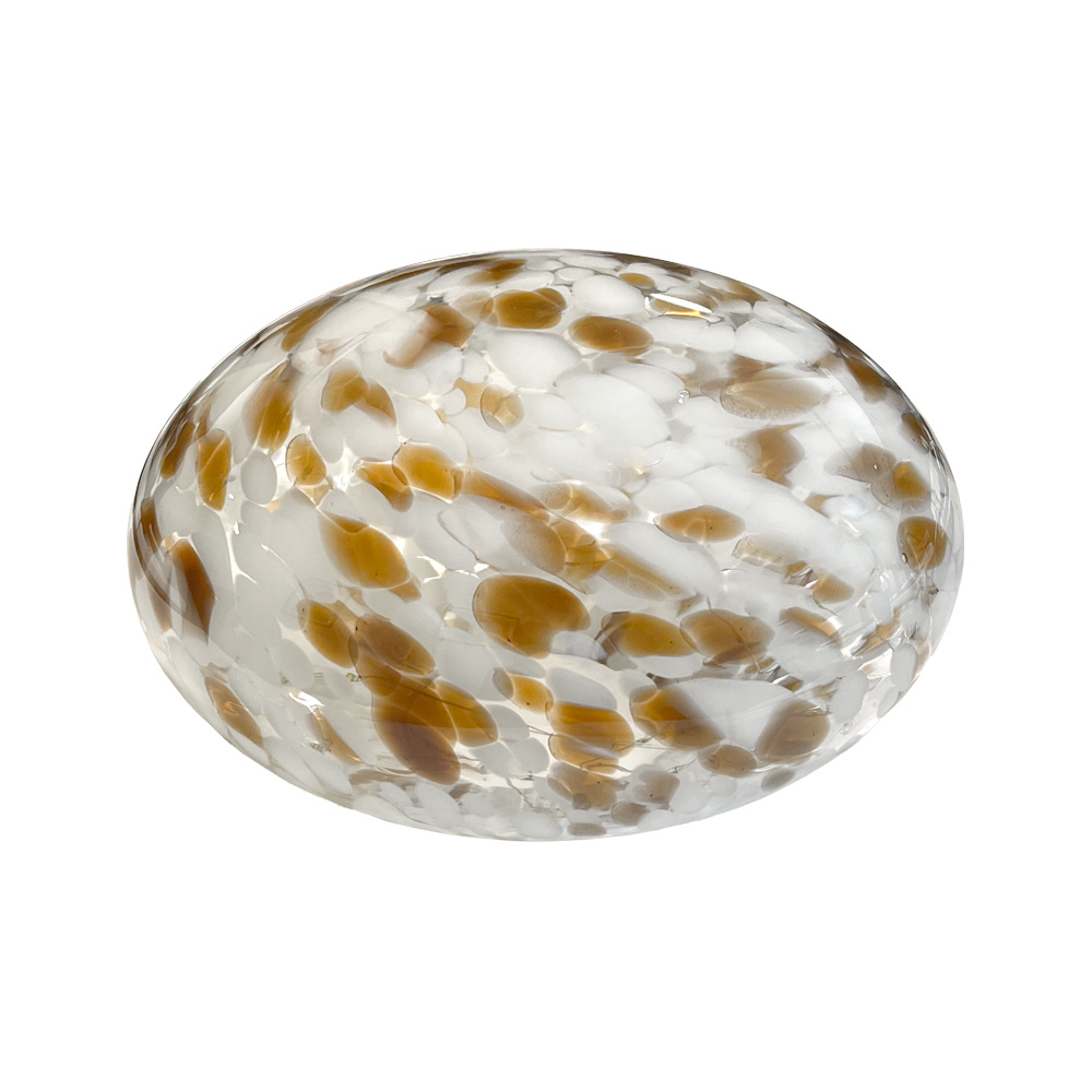 Sten 15cm Bruin/Wit tafellamp Van Pixie Design - De stenen lamp van Pixie Design heeft een prachtig design met een gemarmerd oppervlak in bruin en wit.