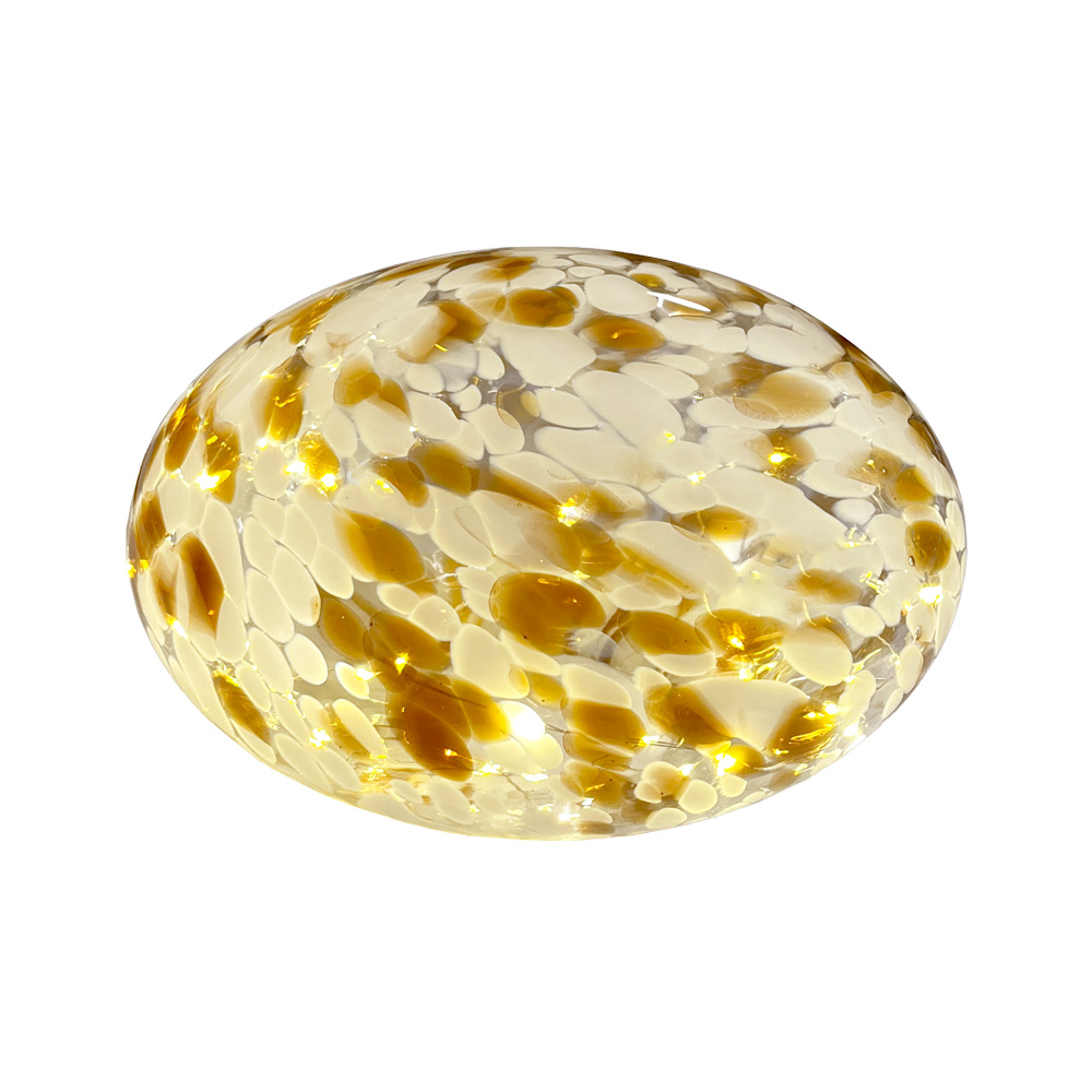 Sten 15cm Bruin/Wit tafellamp Van Pixie Design - De stenen lamp van Pixie Design heeft een prachtig design met een gemarmerd oppervlak in bruin en wit.