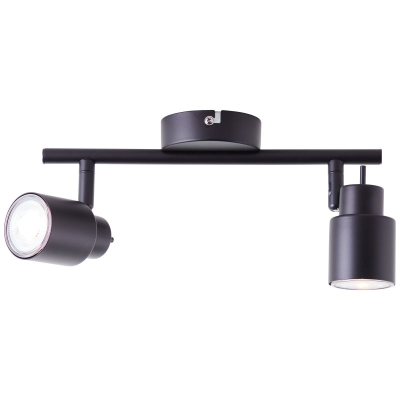 Andres 2 Zwart spot Van Brilliant - Het licht kan worden gericht om details te accentueren of grotere delen van de kamer te verlichten, en de lamp kan zowel aan het plafond als aan de muur worden bevestigd.