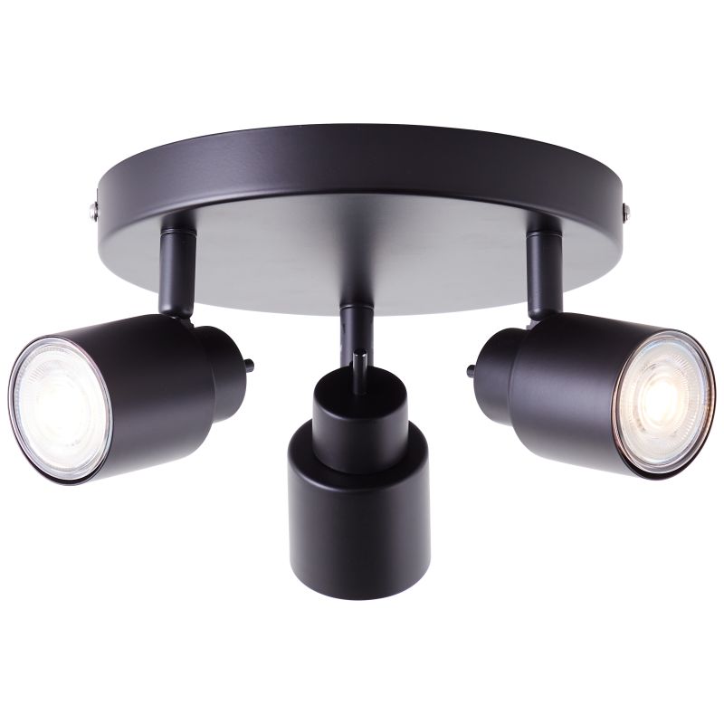 Andres 3 Zwart spot Van Brilliant - Het licht kan worden gericht om details te accentueren of grotere delen van de kamer te verlichten, en de lamp kan zowel aan het plafond als aan de muur worden bevestigd.