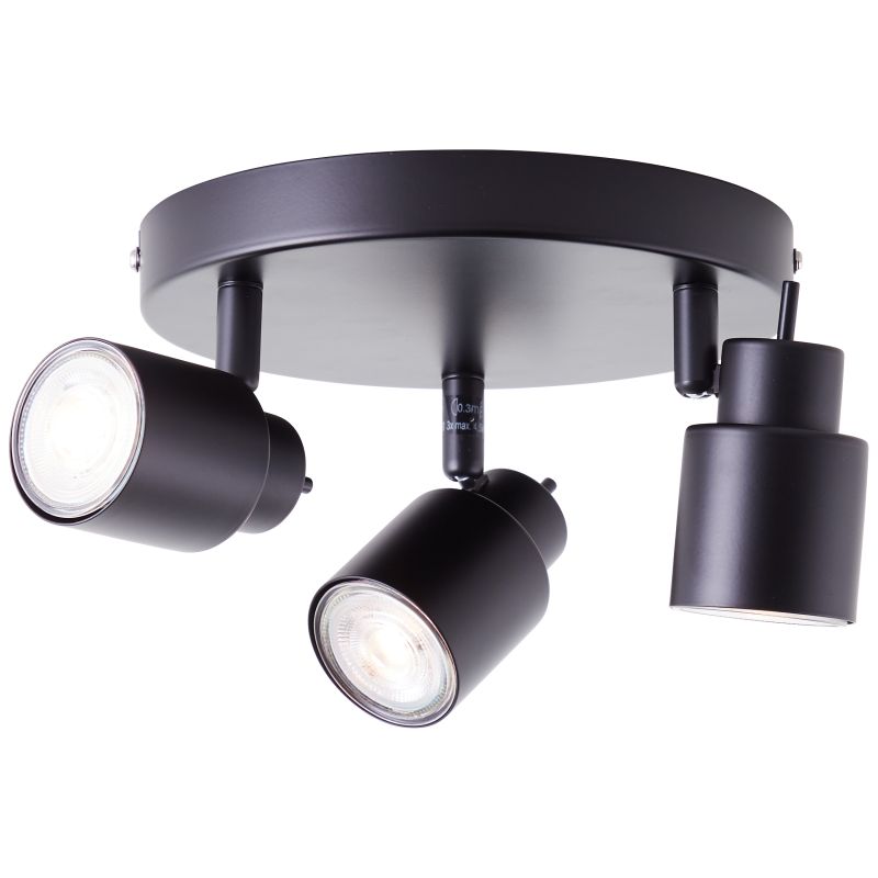 Andres 3 Zwart spot Van Brilliant - Het licht kan worden gericht om details te accentueren of grotere delen van de kamer te verlichten, en de lamp kan zowel aan het plafond als aan de muur worden bevestigd.