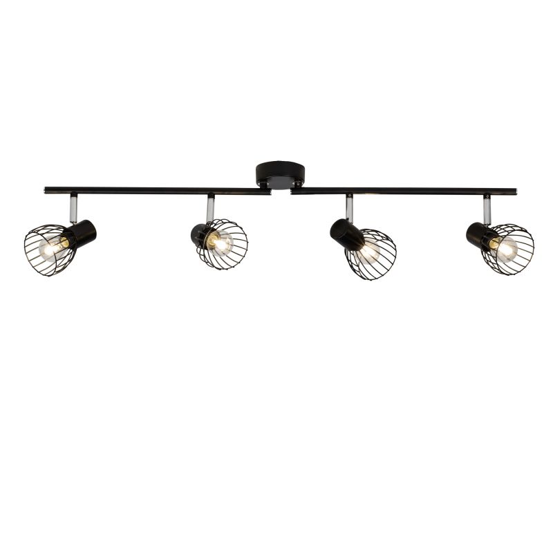 Blacky 4 Zwart spot Van Brilliant - Het ontwerp combineert nostalgische details met moderne elementen, wat de lamp een uniek karakter geeft - een trendy mix van retro en eigentijds design.