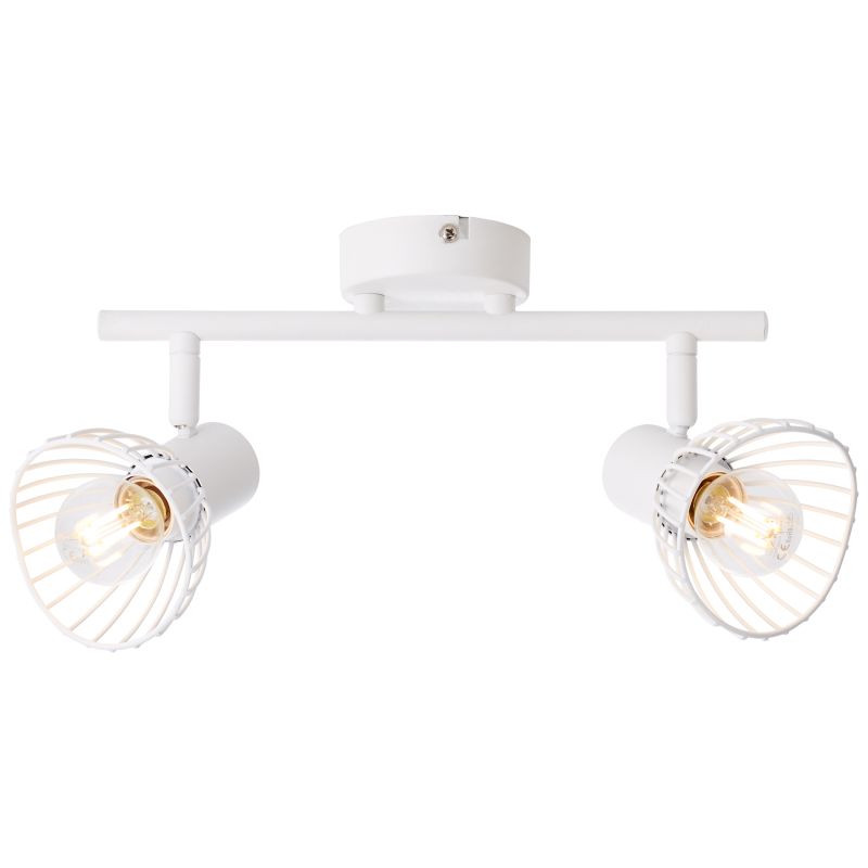 Elhi 2 Wit spot Van Brilliant - De lamp kan zowel aan het plafond als aan de muur worden bevestigd en dankzij de verstelbare lampenkoppen kun je het licht gemakkelijk op details richten of de hele kamer verlichten.