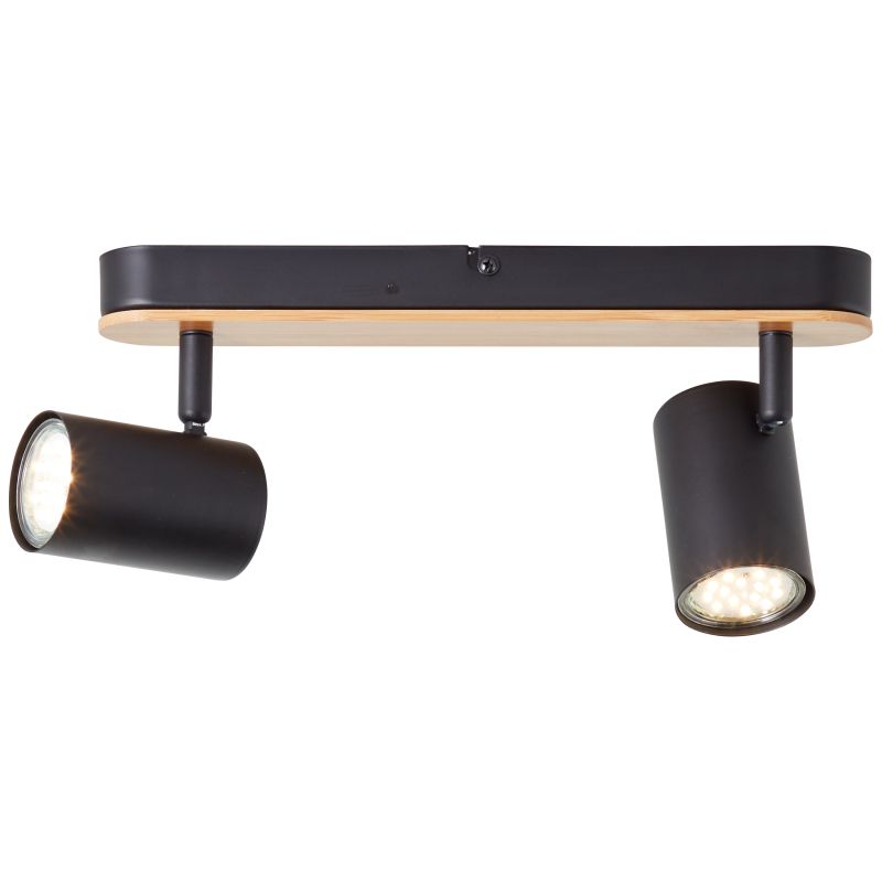 Niels 2 Zwart spot Van Brilliant - Niels is een flexibele spot die zowel aan het plafond als aan de wand te gebruiken is.
