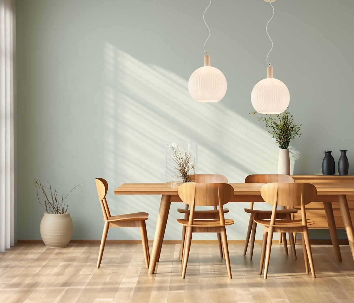Lapponia Ø35 Wit hanglamp Van Aneta Lighting - Met een gecanneleerde glazen kap die een gelijkmatig en zacht licht creëert.