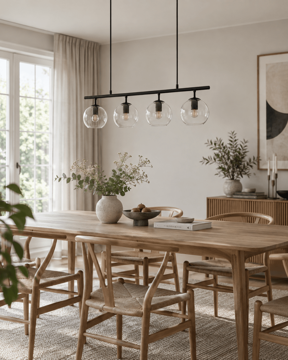 Globi 4 78cm Zwart/transparant hanglamp Van Nordic Lighting - Globi is een decoratieve blikvanger die zowel in moderne als in meer klassieke interieurs perfect tot zijn recht komt.