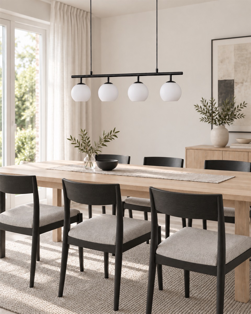 Globi 4 78cm Zwart-wit hanglamp Van Nordic Lighting - Globi is een decoratieve blikvanger die zowel in moderne als in meer klassieke interieurs perfect tot zijn recht komt.