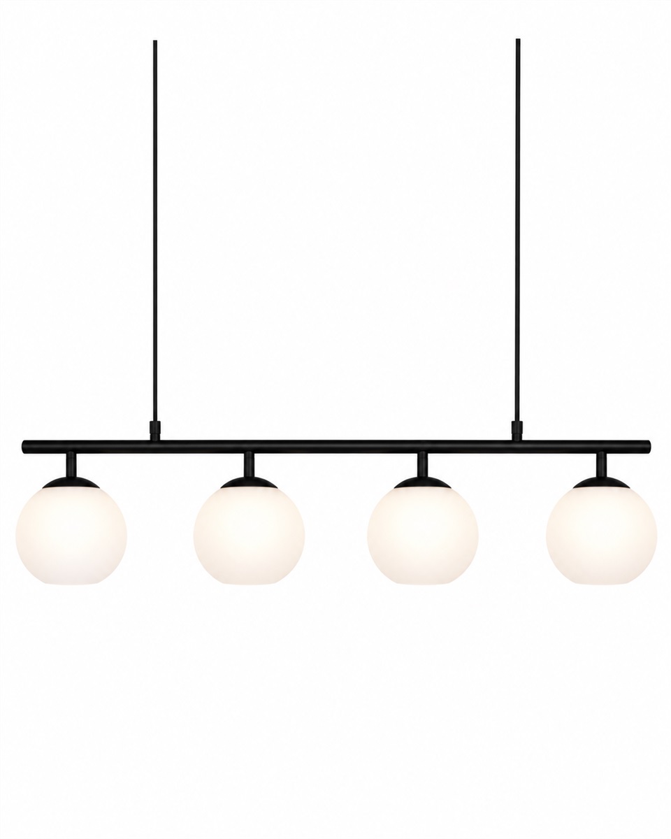 Globi 4 78cm Zwart-wit hanglamp Van Nordic Lighting - Globi is een decoratieve blikvanger die zowel in moderne als in meer klassieke interieurs perfect tot zijn recht komt.