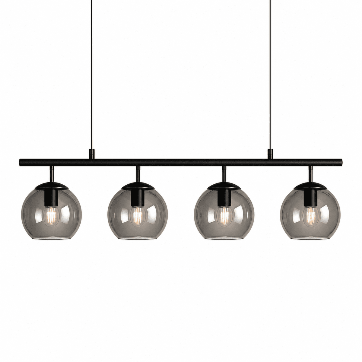 Globi 4 78cm Zwart/Rookkleurig hanglamp Van Nordic Lighting - Globi is een decoratieve blikvanger die zowel in moderne als in meer klassieke interieurs goed tot zijn recht komt.