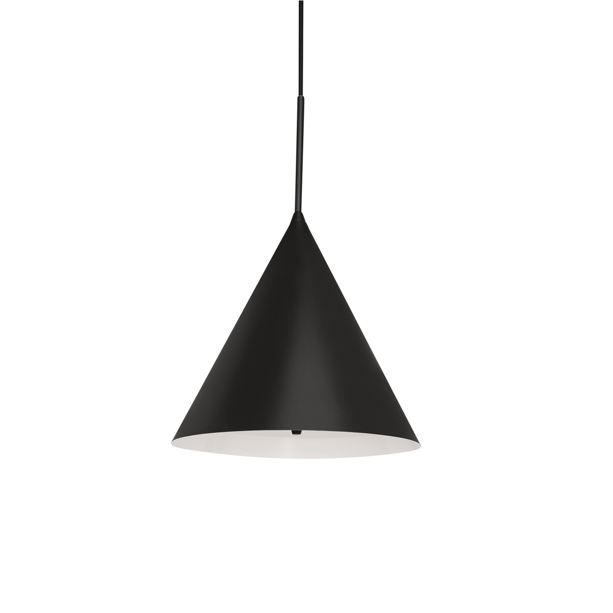Idre Ø30 Svart hanglamp Van Armaturhantverk - Nedtill har lampan en akrylsk&auml;rm som bidrar till en j&auml;mn ljusspriding men ocks&aring; till att undvika bl&auml;ndning.