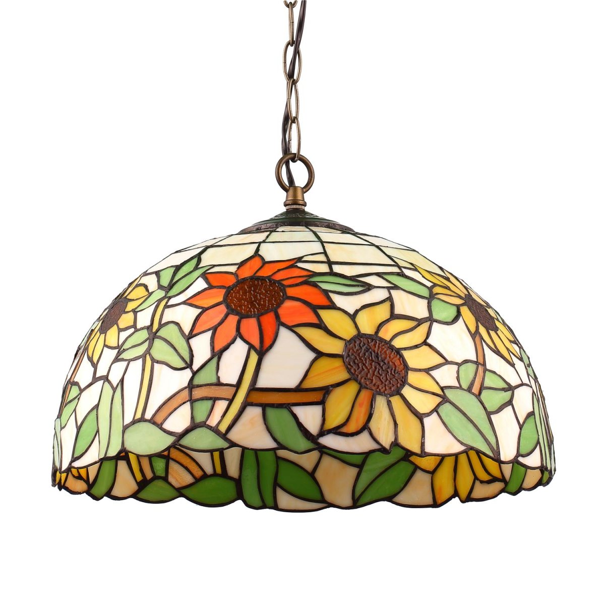 Solros Ø40 Veelkleurig Van Norrsken Design - Er wordt een certificaat meegeleverd waarin wordt bevestigd dat de lamp handgemaakt is volgens de traditionele Tiffany-methode.