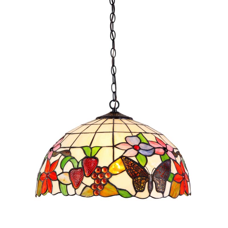 Bali Ø40 Veelkleurig Van Norrsken Design - Bali is een klassieke Tiffanylamp met een prachtig design met fruit, bloemen en vlinders in verschillende kleuren.