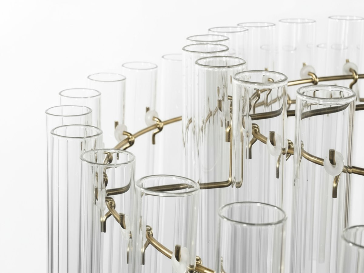 Lancaster Ø54 Messing/transparant hanglamp Van Lampan - Het elegante ontwerp met zijn moderne uitstraling en warme messingtint maakt de lamp een perfecte blikvanger boven de eettafel, in de woonkamer of hal.