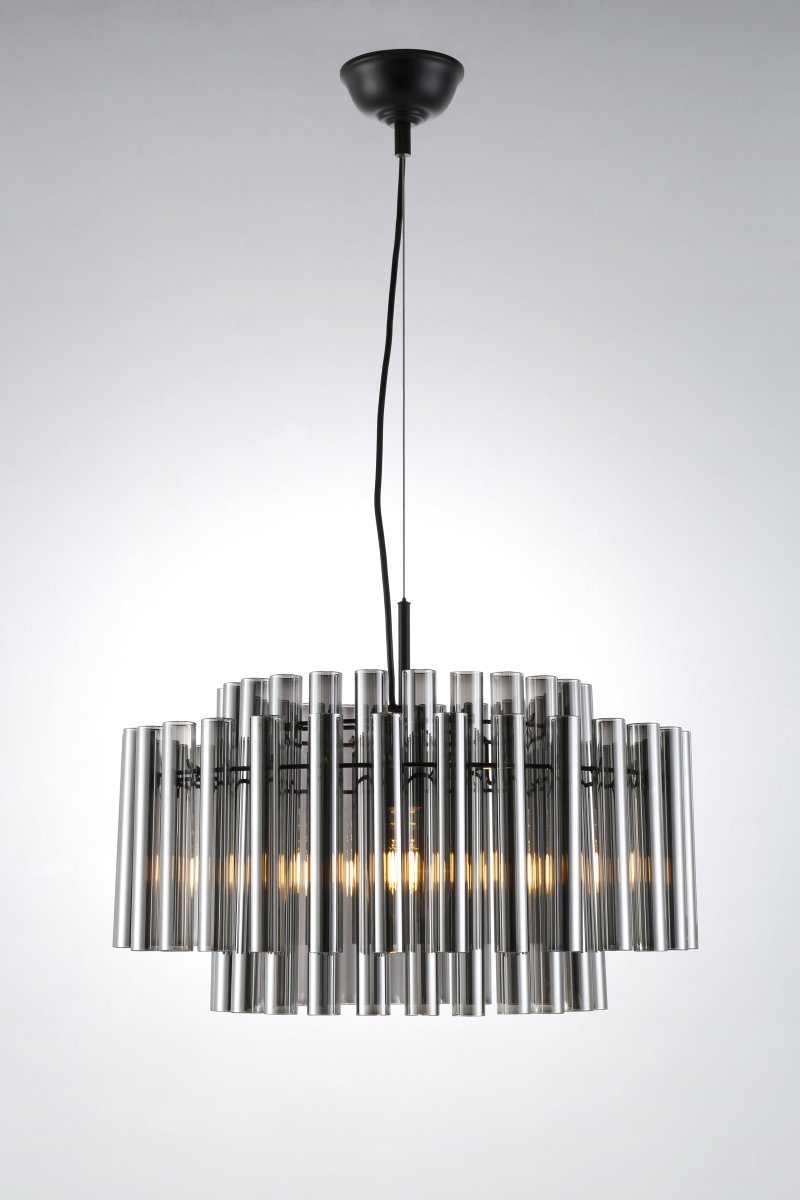 Lancaster Ø54 Rookkleurig hanglamp Van Lampan - Het multidimensionale ontwerp voegt diepte en leven toe aan de ruimte en maakt Lancaster een natuurlijke blikvanger boven de eettafel, in de woonkamer of in een ruime hal.