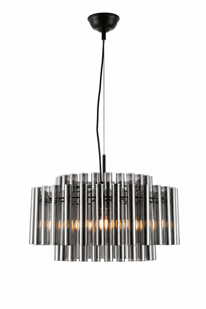 Lancaster Ø54 Rookkleurig hanglamp Van Lampan - Het multidimensionale ontwerp voegt diepte en leven toe aan de ruimte en maakt Lancaster een natuurlijke blikvanger boven de eettafel, in de woonkamer of in een ruime hal.