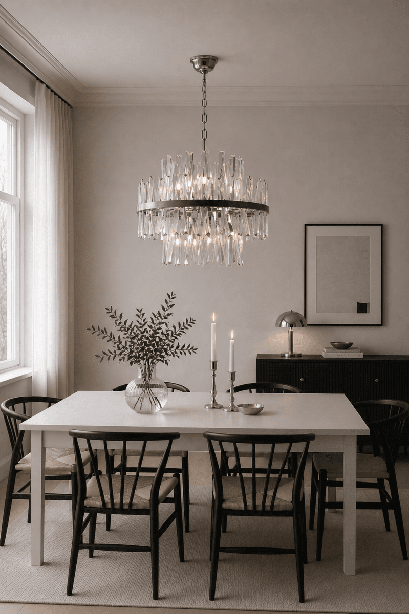 Berwick Ø50 Transparant kristal Van Lampan - Het ijzeren frame met een grijze afwerking vormt een stijlvol contrast met de glans van het kristal en versterkt de moderne uitstraling van de lamp.