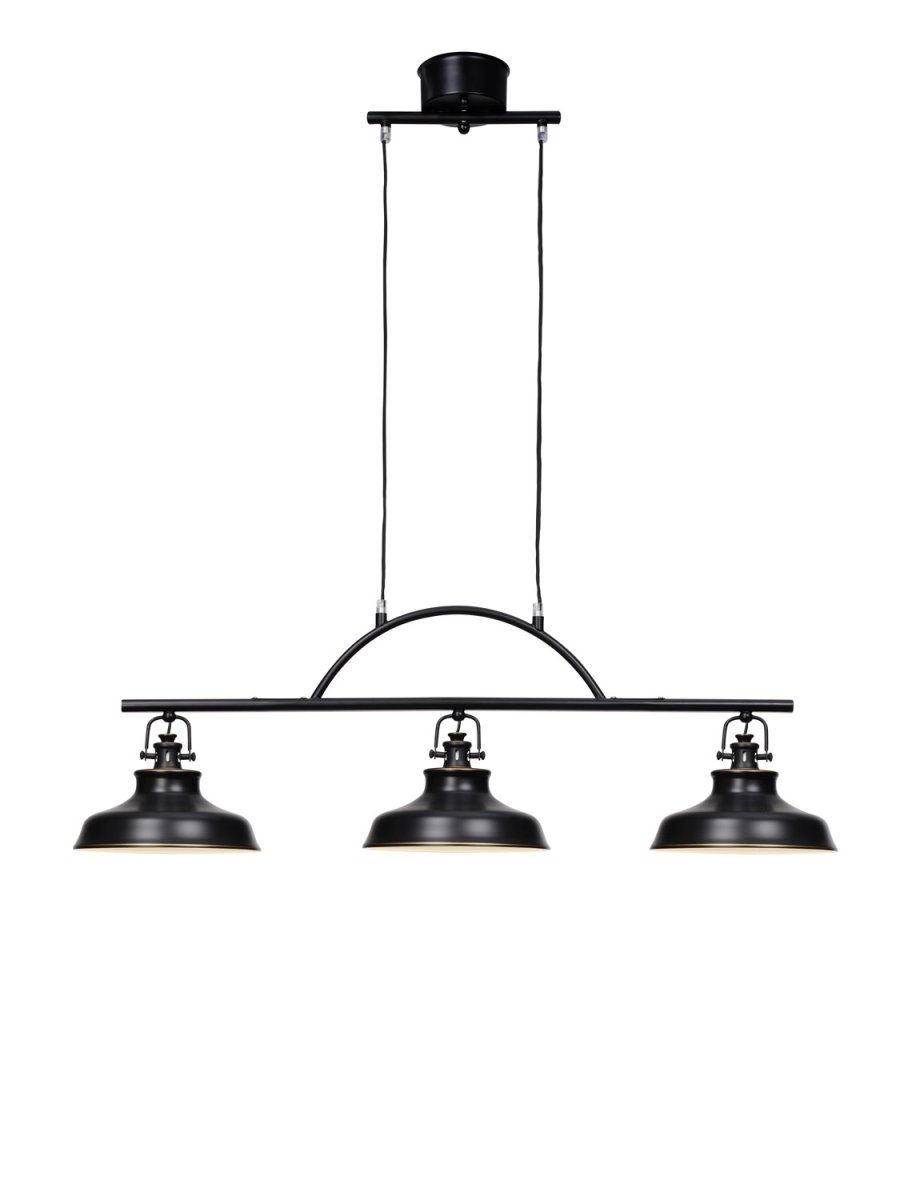 New Haven 96cm Antiek zwart hanglamp Van Cottex - De New Haven plafondlamp in metaal met een zwarte antieke afwerking is een stijlvolle en industri&euml;le lamp die een trendy uitstraling aan de kamer geeft.