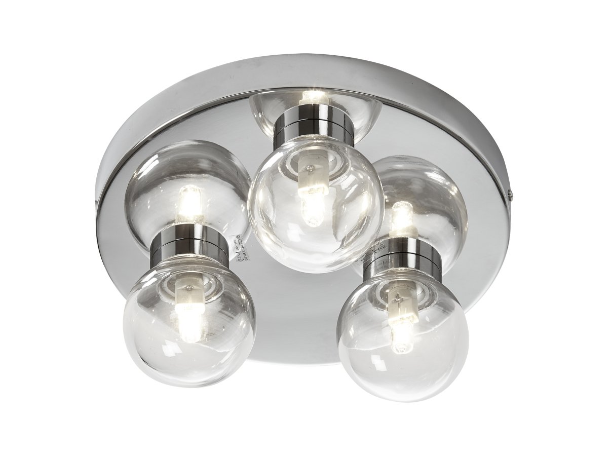 Sandhamn Ø25 Chroom badkamerlamp Van Armaturhantverk - De Sandhamn plafondlamp voor de badkamer is een stijlvolle en functionele verlichtingsoplossing die uw badkamer een luxe tintje geeft.
