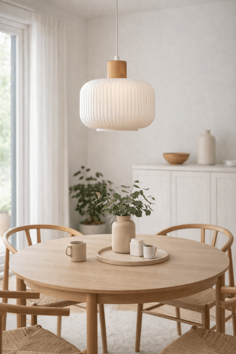 Ekerum Ø30 Wit hanglamp Van Nordic Lighting - Een perfecte hanglamp om een uitnodigende sfeer te cre&euml;ren boven een eettafel of in een woonkamer.