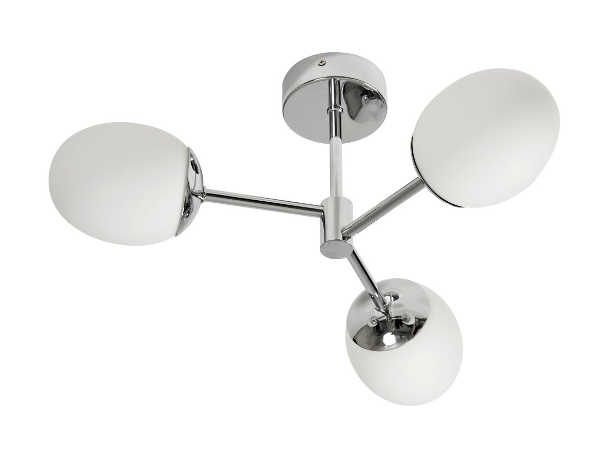 Klasen Ø47 Chroom badkamerlamp Van Armaturhantverk - Met zijn glanzende chromen afwerking en opaalwitte glazen kappen verspreidt hij een gelijkmatig en aangenaam licht, waardoor hij ideaal is voor het creëren van een heldere en frisse sfeer in uw badkamer.