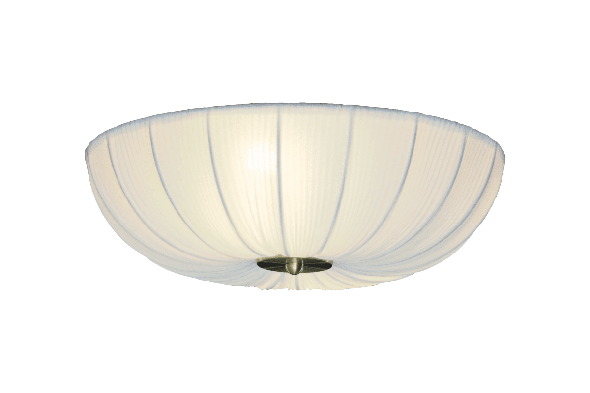 Lady Ø45 Wit plafondlamp Van Aneta Lighting - De combinatie van het lichte textiel en de messing details geeft de lamp een stijlvolle en tijdloze uitstraling.