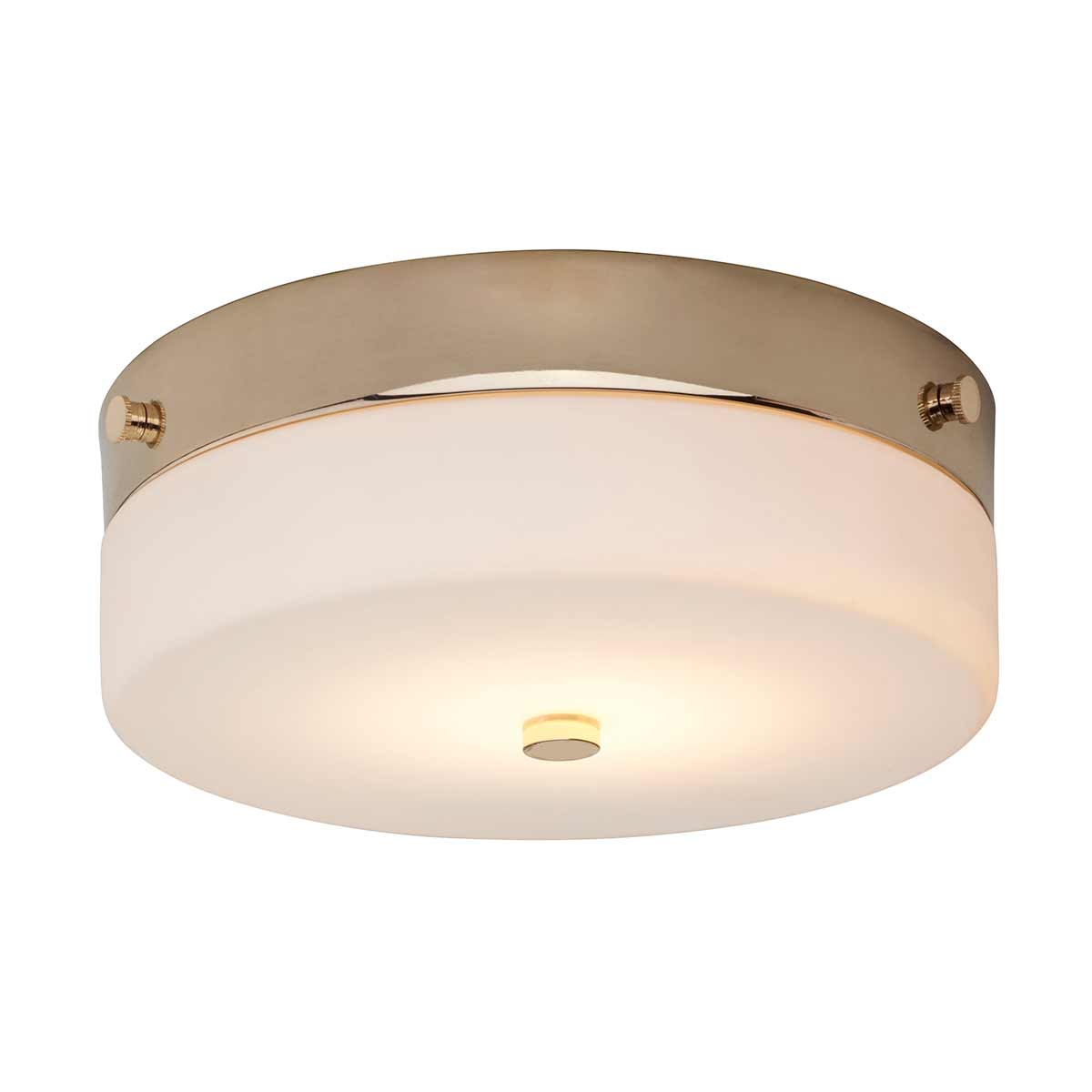 Tamar Ø24 Gepolijst goud badkamerlamp Van Elstead Lighting - De plafondlamp Tamar in gepolijst goud is een stijlvolle en functionele verlichtingsoplossing, perfect voor badkamers dankzij de IP44-classificatie, maar ook geschikt voor gangen en kamers met lage plafonds.