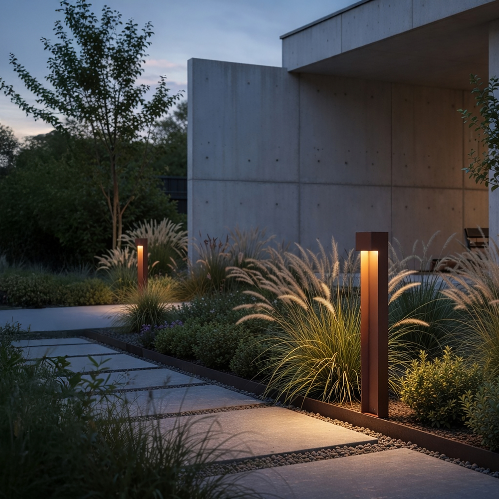 Taurus 100cm Roeststructuur lichtpaaltjes Van Belid - Zorgt voor een prachtig licht in uw tuin of oprit.