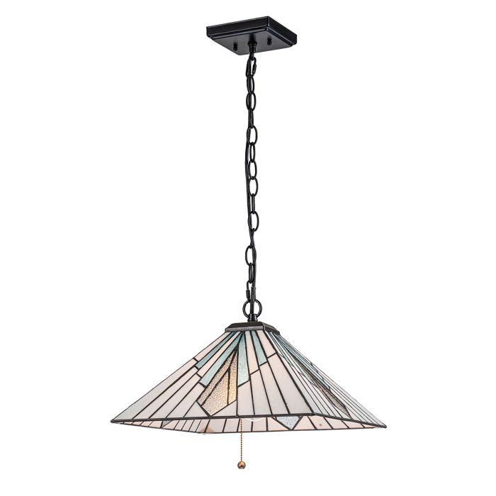 Alderley 38cm Veelkleurig Van Elstead Lighting - De Alderley-serie is een nieuwe interpretatie van Tiffany-stijl kunstglasverlichting met een moderne eenvoud.