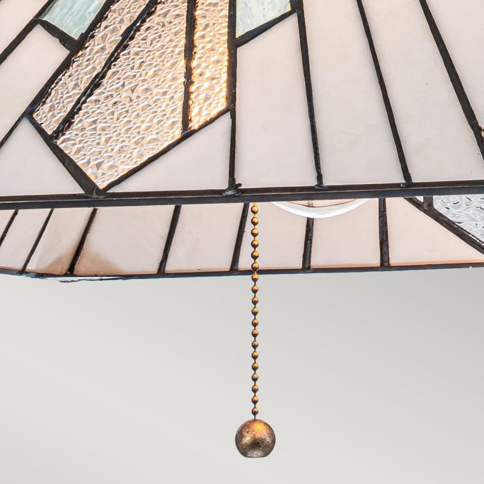 Alderley 38cm Veelkleurig Van Elstead Lighting - De Alderley-serie is een nieuwe interpretatie van Tiffany-stijl kunstglasverlichting met een moderne eenvoud.